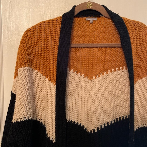 Charlotte Russe Sweaters - Charlotte Russe mustard, white, and black cardigan